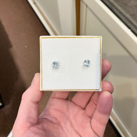 Aquamarine White Gold Earrings - Picture 2 of 5